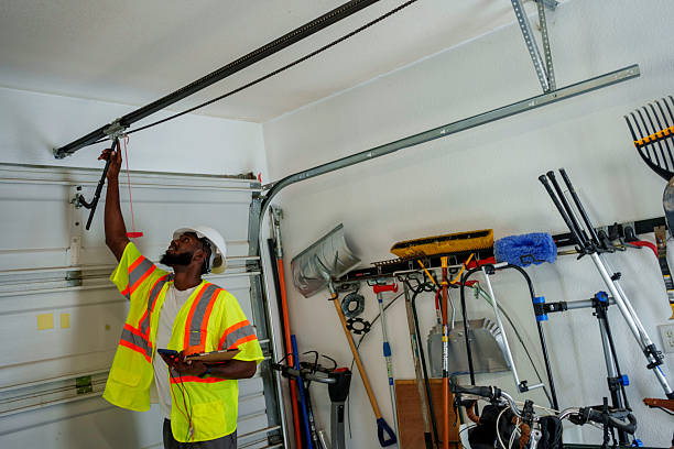 Professional Garage Door Panel Replacement technician working in Gillespie, IL